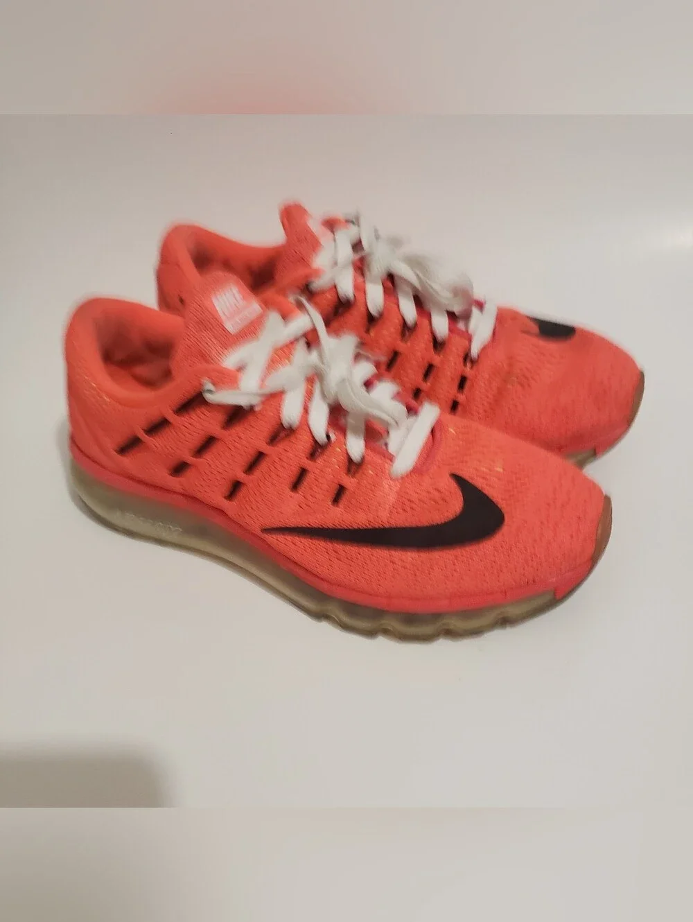 Nike Air Max 2016 GS Bright Crimson Black 807236-600 Size 6Y Running Shoes W 7.5